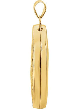14K Yellow Gold Embossed Oval Locket