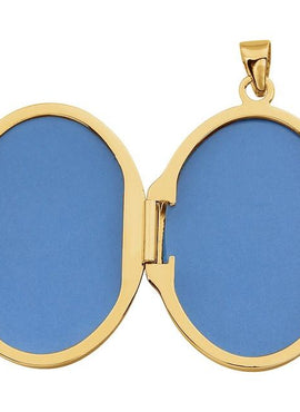 14K Yellow Gold Embossed Oval Locket