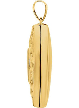 14K Yellow Gold Engravable Heart Locket