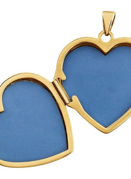 14K Yellow Gold Engravable Heart Locket