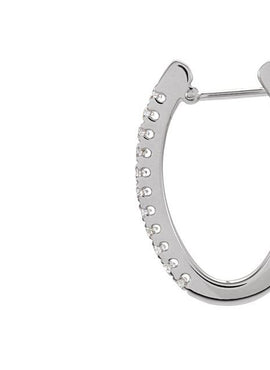 14K White Gold 1/3 CTW Natural Diamond Hoop Earrings