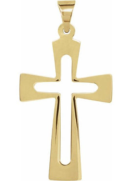 14K Yellow Gold 31.2x18 mm Cross Pendant
