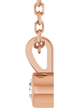 Sterling Silver .06 CT Natural Diamond Bezel-Set Solitaire Pendant