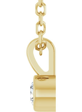 Sterling Silver .06 CT Natural Diamond Bezel-Set Solitaire Pendant