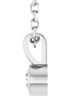 Sterling Silver .06 CT Natural Diamond Bezel-Set Solitaire Pendant
