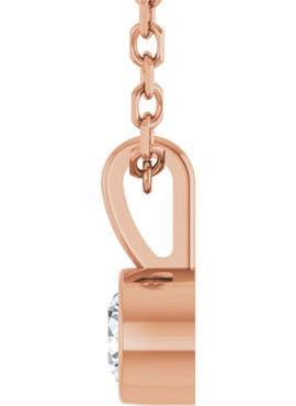 Sterling Silver .06 CT Natural Diamond Bezel-Set Solitaire Pendant