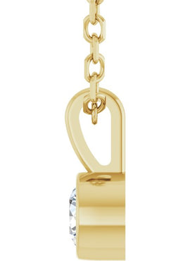 Sterling Silver .06 CT Natural Diamond Bezel-Set Solitaire Pendant