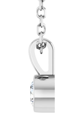 Sterling Silver .06 CT Natural Diamond Bezel-Set Solitaire Pendant