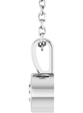 Sterling Silver .06 CT Natural Diamond Bezel-Set Solitaire Pendant