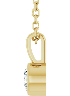 Sterling Silver .06 CT Natural Diamond Bezel-Set Solitaire Pendant