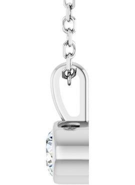 Sterling Silver .06 CT Natural Diamond Bezel-Set Solitaire Pendant