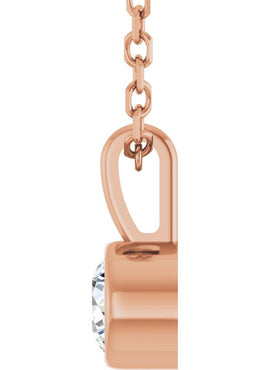 Sterling Silver .06 CT Natural Diamond Bezel-Set Solitaire Pendant