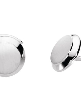 14K Yellow Gold Engravable Round Cuff Links