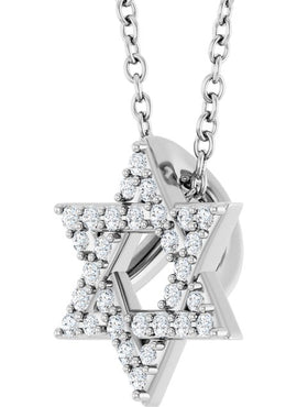 14K Yellow Gold 1/10 CTW Natural Diamond Star of David Pendant