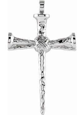 14K Yellow Gold Nail Cross Pendant