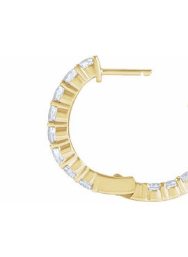14K Yellow Gold 1 CTW Lab-Grown Diamond Inside-Outside Hinged 19.3 mm Hoop Earrings