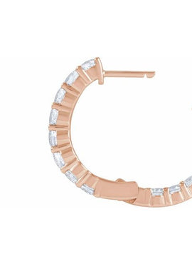 14K Yellow Gold 1 CTW Lab-Grown Diamond Inside-Outside Hinged 19.3 mm Hoop Earrings