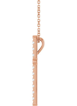 14K White Gold 1/2 CTW Natural Diamond French-Set Cross Pendant