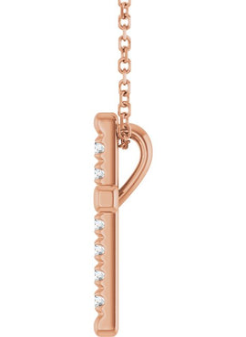 14K White Gold 1/2 CTW Natural Diamond French-Set Cross Pendant