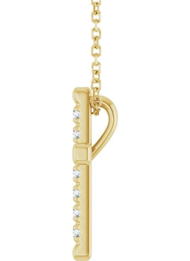 14K White Gold 1/2 CTW Natural Diamond French-Set Cross Pendant
