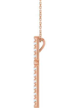 14K White Gold 1/2 CTW Natural Diamond French-Set Cross Pendant