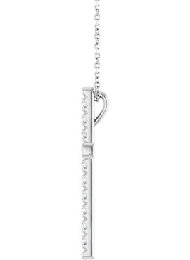 14K White Gold 1/2 CTW Natural Diamond French-Set Cross Pendant