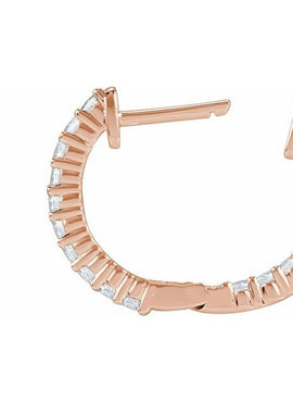 14K Yellow Gold 1 CTW Lab-Grown Diamond Inside-Outside Hinged 19.3 mm Hoop Earrings