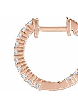 14K Yellow Gold 1 CTW Lab-Grown Diamond Inside-Outside Hinged 19.3 mm Hoop Earrings