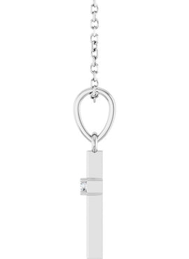 14K Yellow Gold .015 CT Natural Diamond Cross Pendant