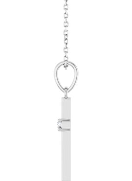 14K Yellow Gold .015 CT Natural Diamond Cross Pendant