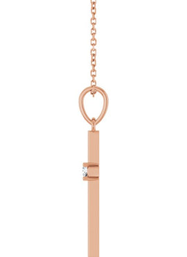 14K Yellow Gold .015 CT Natural Diamond Cross Pendant
