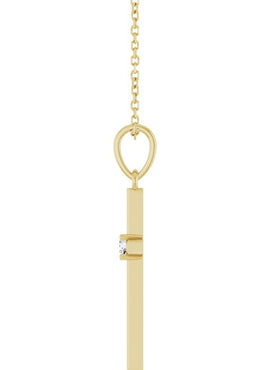 14K Yellow Gold .015 CT Natural Diamond Cross Pendant