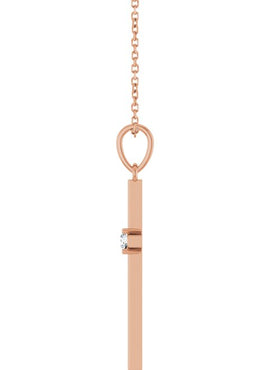14K Yellow Gold .015 CT Natural Diamond Cross Pendant