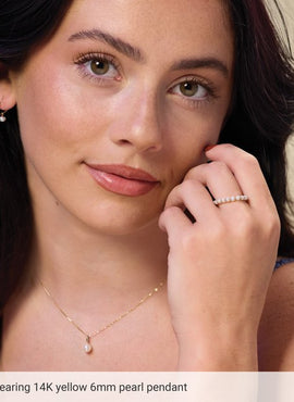 14K Yellow Gold Cultured Black Akoya Pearl Charm/Pendant