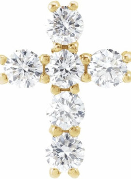 14K Rose Gold 1 3/8 CTW Natural Diamond Cross Pendant