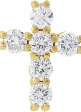 14K Rose Gold 1 3/8 CTW Natural Diamond Cross Pendant