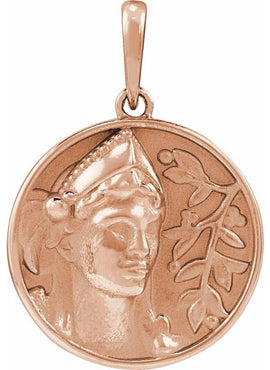 14K Rose Gold 22x15 mm Athena Pendant