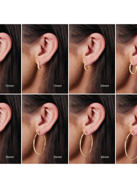 14K Rose Gold Tube 13 mm Hoop Earrings