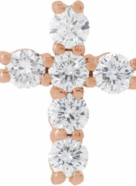 14K Rose Gold 1 3/8 CTW Natural Diamond Cross Pendant