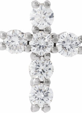 14K Rose Gold 1 3/8 CTW Natural Diamond Cross Pendant