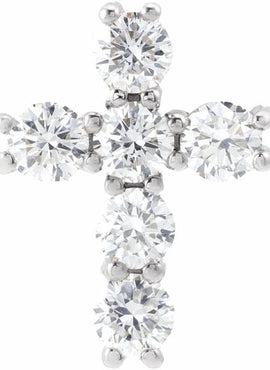 14K Rose Gold 1 3/8 CTW Natural Diamond Cross Pendant