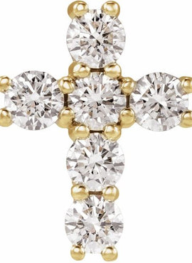 14K Rose Gold 1 3/8 CTW Natural Diamond Cross Pendant