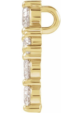 14K Rose Gold 1 3/8 CTW Natural Diamond Cross Pendant