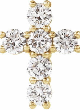 14K Rose Gold 1 3/8 CTW Natural Diamond Cross Pendant