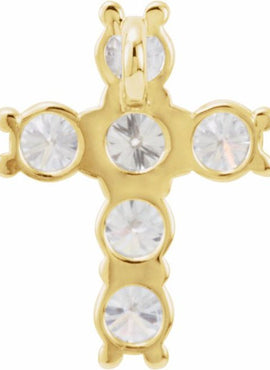 14K Rose Gold 1 3/8 CTW Natural Diamond Cross Pendant