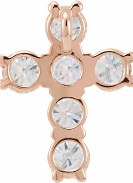 14K Rose Gold 1 3/8 CTW Natural Diamond Cross Pendant