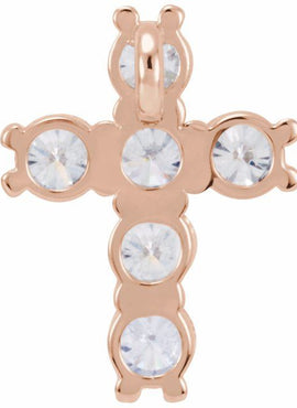 14K Rose Gold 1 3/8 CTW Natural Diamond Cross Pendant