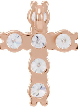 14K Rose Gold 1 3/8 CTW Natural Diamond Cross Pendant