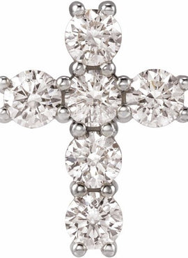 14K Rose Gold 1 3/8 CTW Natural Diamond Cross Pendant
