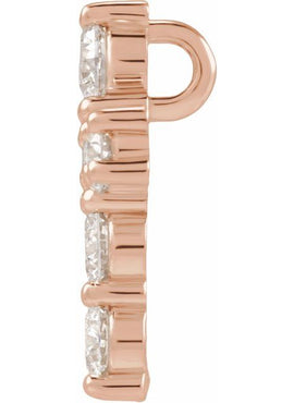 14K Rose Gold 1 3/8 CTW Natural Diamond Cross Pendant